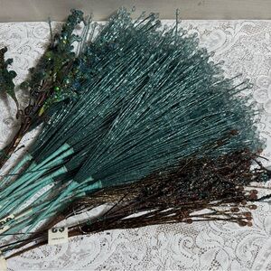 Sparkling Teal and Brown Decorative Stems